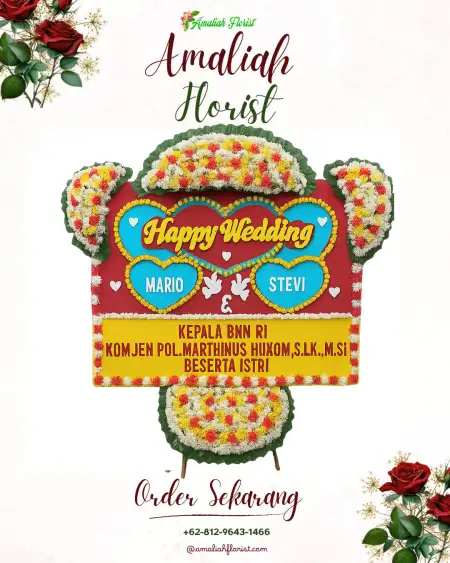 Papan Bunga Pernikahan Malo